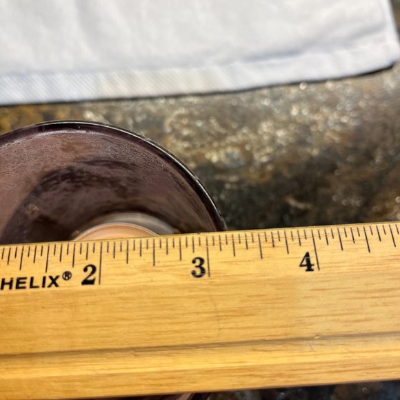 NWOT Glass frosted purple votive candle holder with goldtone stand - Picture 7 of 10